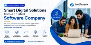 Professional team working at a Software Company on digital solutions